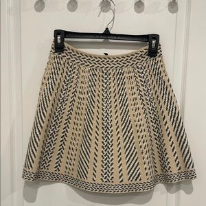 BCBGMaxAzria Black and Cream Mini Skater Skirt
